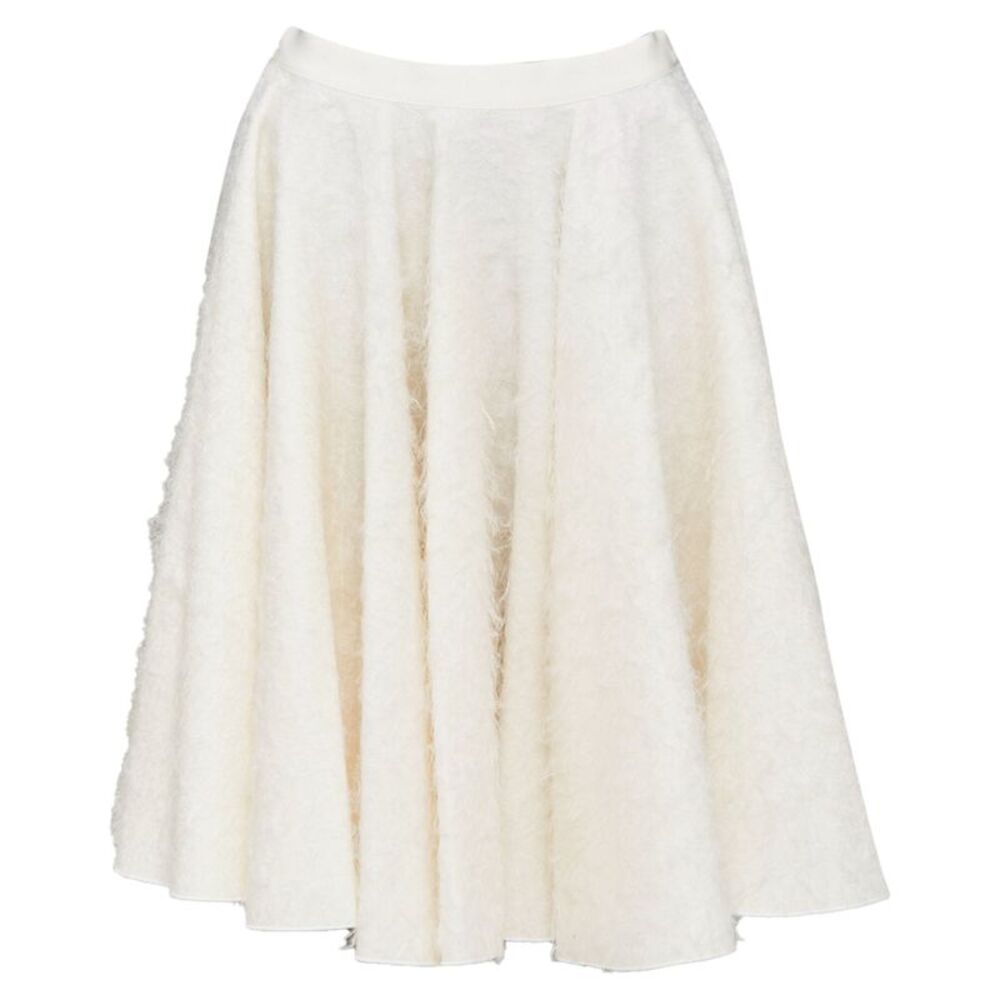 Giambattista Valli flared wool silk textured midi skirt